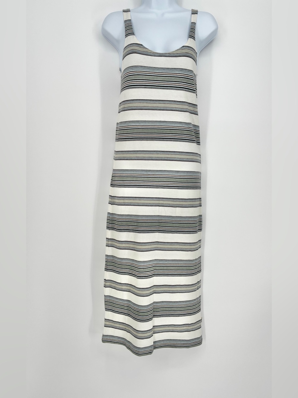 Hurley Striped Cotton Knit Scoop Neck Maxi Dress XS
